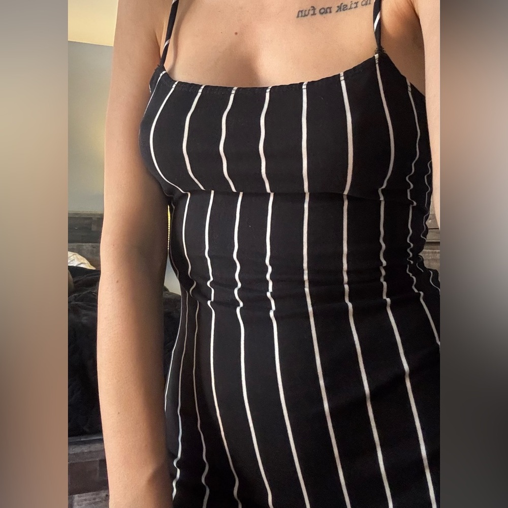 Black and White Striped Dress